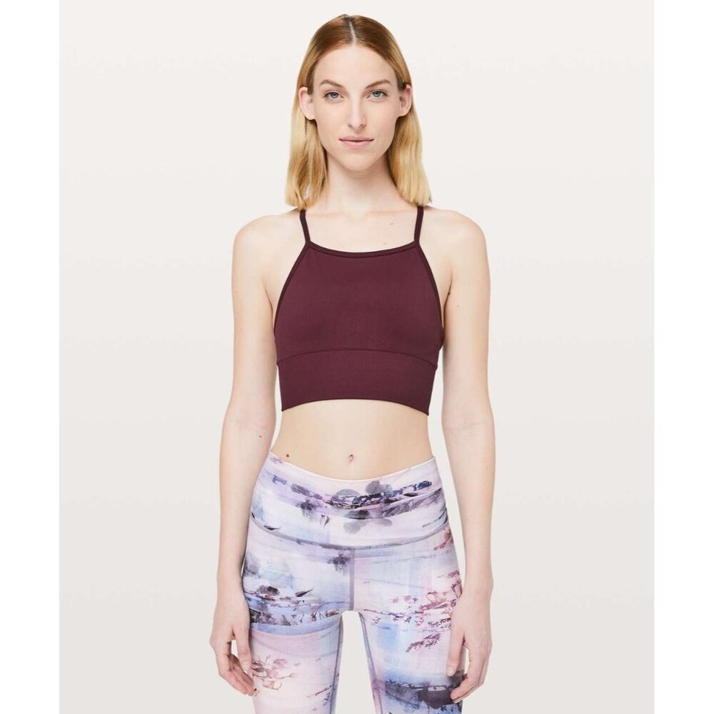 Lululemon Ebb To Street Bra Long Line Bra in Dark Adobe Size 2